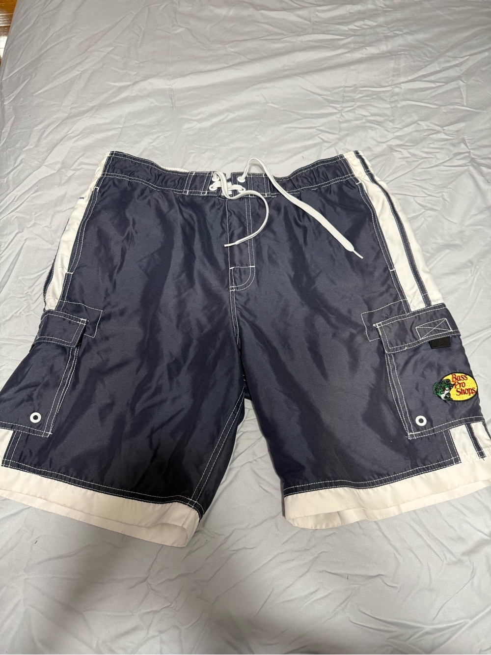 Bass Pro Shops Navy and White Men's Swim Trunks